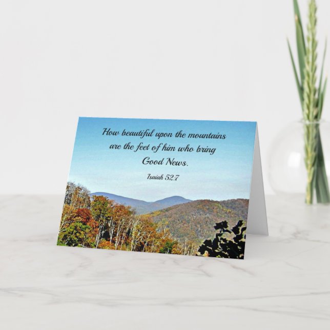 Pastor, God Bless You! Isaiah 52:7 Thank You Card (Front)