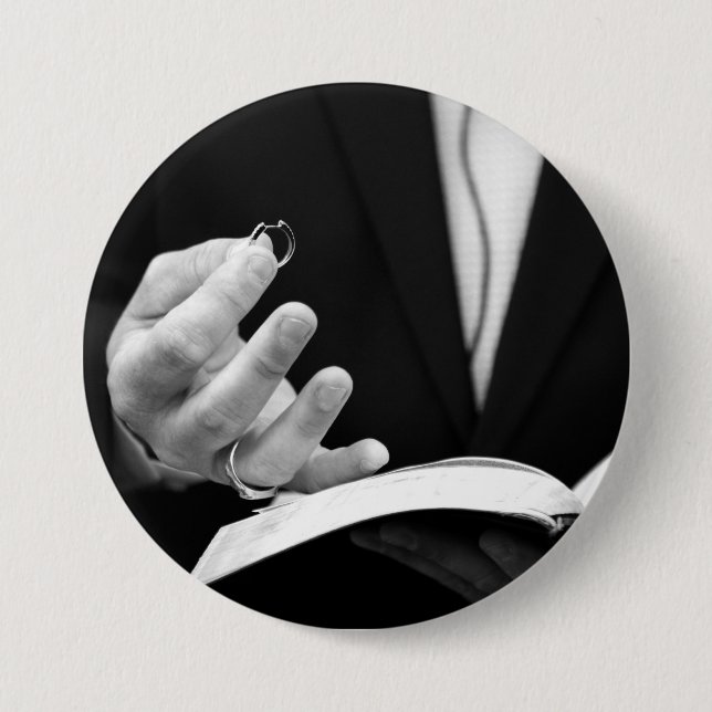 Pastor Holding Ring 7.5 Cm Round Badge (Front)