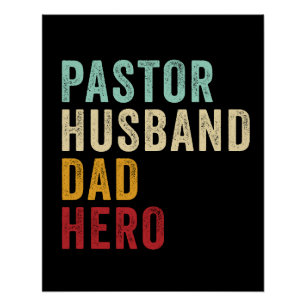 Pastor Husband Dad Hero – Christian Father’s Day Poster