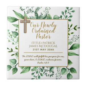 Pastor Installation Newly Ordained Gift Customised Ceramic Tile