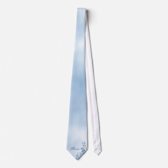 Pastor- Men's Tie: Sky Blue Elegance Tie (Front)