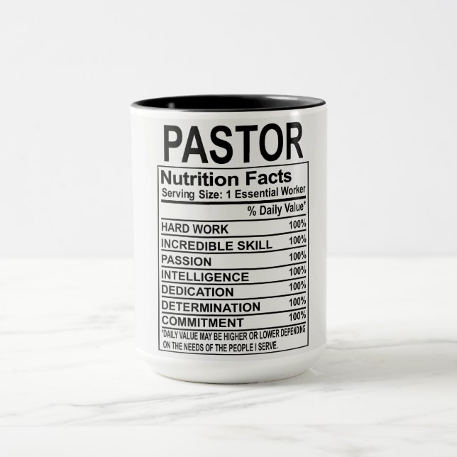 Pastor Nutrition Facts Mug (Center)