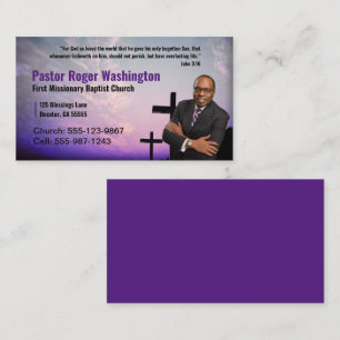 Pastor or Deacon Photo Church Business Card
