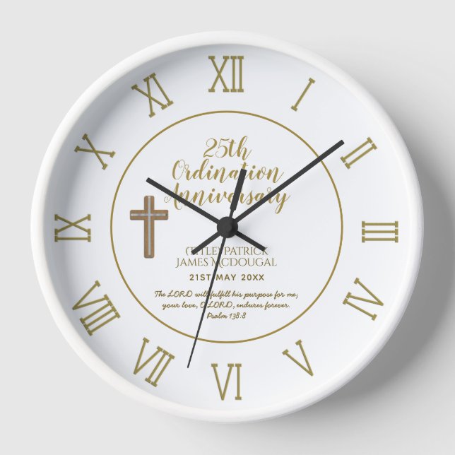 PASTOR Ordination Anniversary Bible Verse Gift Rou Clock (Front)