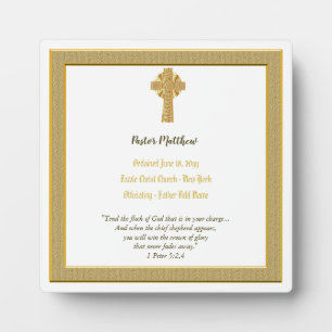 Pastor Ordination Plaque Anniversary Priest Deacon