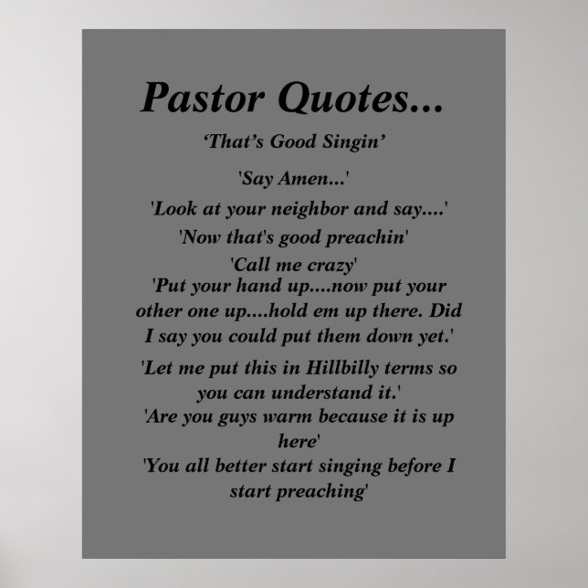 Pastor Quotes Poster (Front)