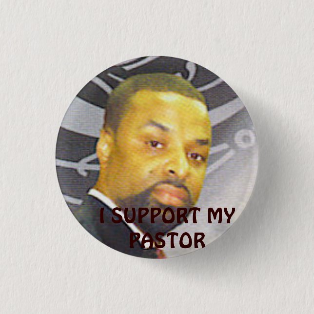pastor support 3 cm round badge (Front)