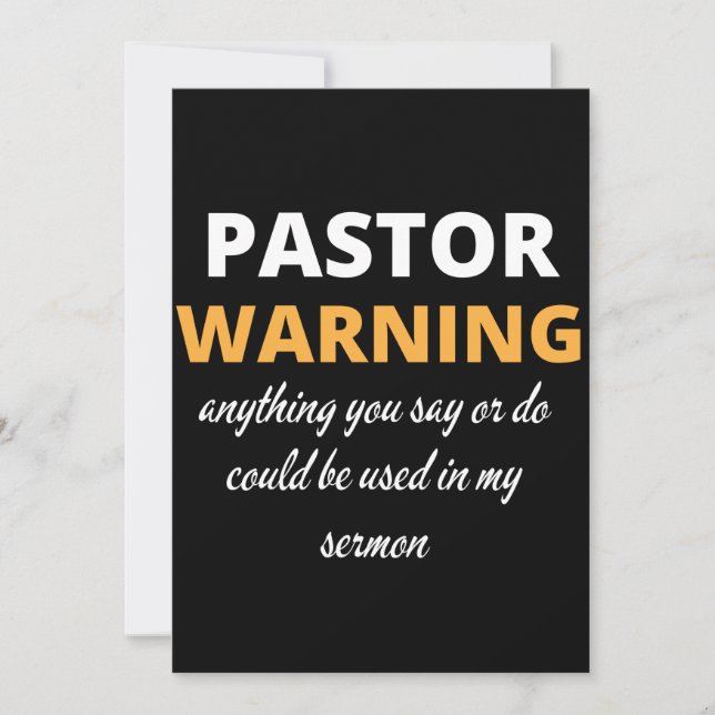 Pastor Warning Anything You Say Or Do Thank You Card (Front)