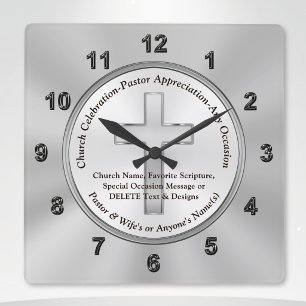 Pastoral Appreciation Gifts, Pastoral Anniversary Square Wall Clock