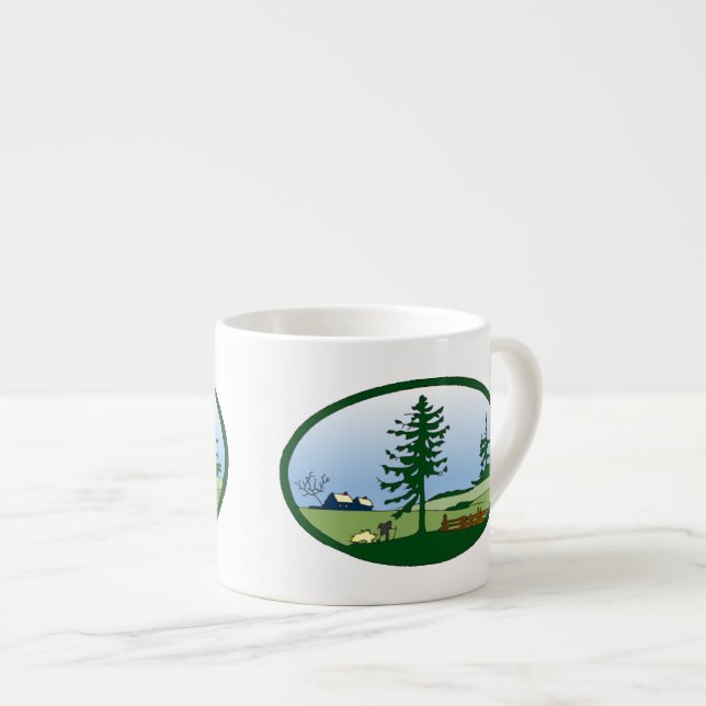 Pastoral Countryside Espresso Mug (Front Right)