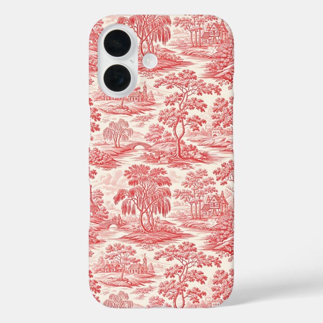 Pastoral Red Toile Case-Mate iPhone Case (Back)
