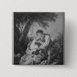 Pastoral scene 15 cm square badge