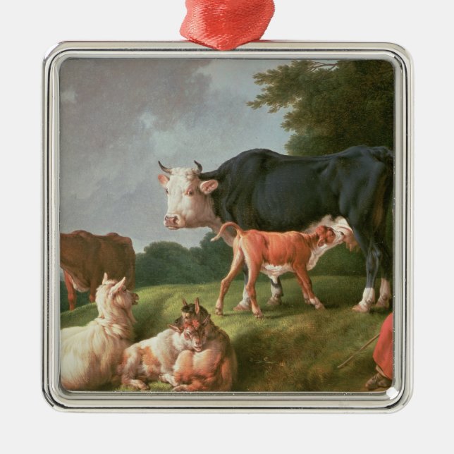 Pastoral Scene Metal Tree Decoration (Front)