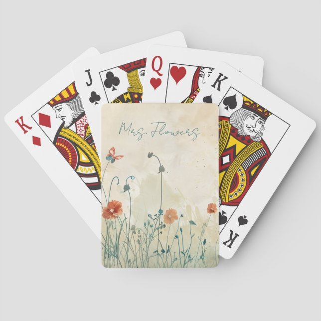 Pastoral Spring Flowers Playing Cards (Back)