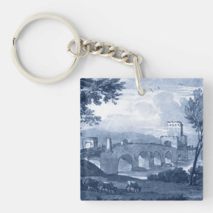 Pastoral Toile - Bridge Key Ring