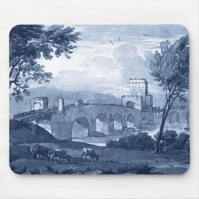 Pastoral Toile - Bridge Mouse Pad (Front)
