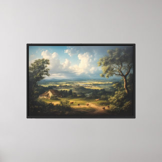 Pastoral Valley with Cottage Canvas Print