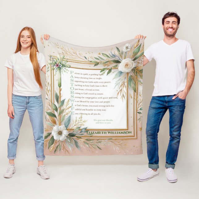 ✝️ Pastor's Wife Wives Appreciation Gift Thank You Fleece Blanket (In Situ)