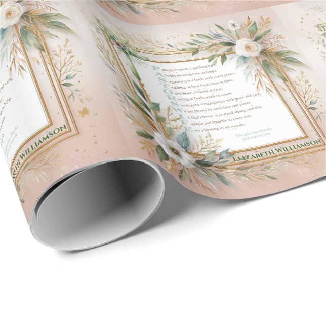 ✝️ Pastor's Wife Wives Appreciation Gift Thank You Wrapping Paper (Roll Corner)
