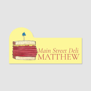 Pastrami on Rye New York Deli Sandwich Shop Name Tag