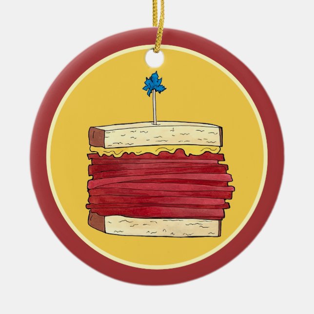 Pastrami on Rye NYC Kosher Jewish Deli Sandwich  Ceramic Ornament (Front)