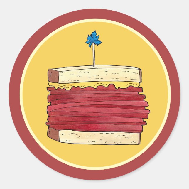 Pastrami on Rye NYC Kosher Jewish Deli Sandwich  Classic Round Sticker (Front)
