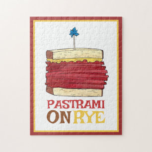 Pastrami on Rye NYC Kosher Jewish Deli Sandwich  Jigsaw Puzzle