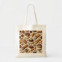 Pastries & Dessert Print Basic Tote Bag
