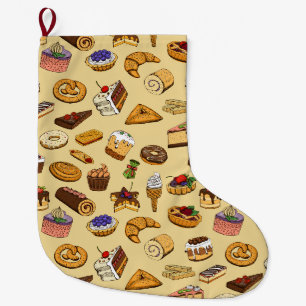Pastries Large Christmas Stocking