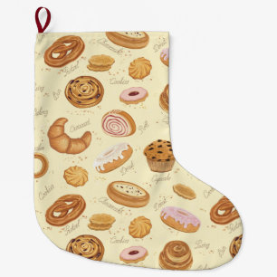 Pastries Large Christmas Stocking