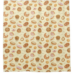 Pastries Pattern Shower Curtain