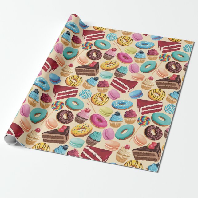 Pastries Wrapping Paper (Unrolled)