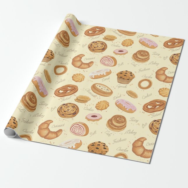 Pastries Wrapping Paper (Unrolled)