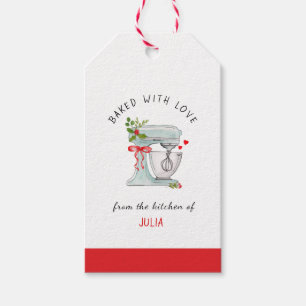 Pastry bakery "baked with love" Holiday baking Gift Tags