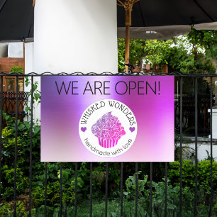 Pastry Cake Bakery Glitter Pink Purple Banner