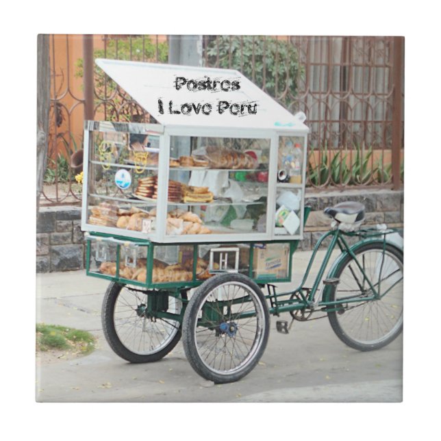Pastry Cart - I Love Peru Ceramic Tile (Front)