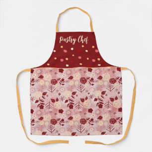 Pastry Chef apron. Winter rose Apron