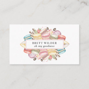 Pastry Chef Baker Bakery Watercolor Cookies Busine Business Card