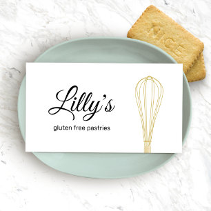 Pastry Chef Baker Whisk Logo Bakery Business Card