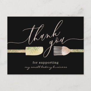 Pastry chef bakery thank you postcard