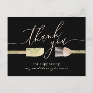 Pastry chef bakery thank you postcard