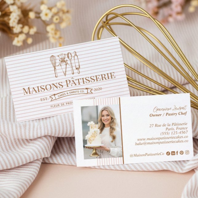 Pastry Chef Baking & Cooking Utensils Bakery Baker Business Card (Pastry Chef Baking & Cooking Utensils Bakery Baker Business Card)