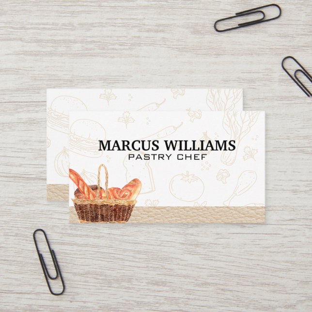 Pastry Chef | Bread Basket Business Card (Front/Back In Situ)