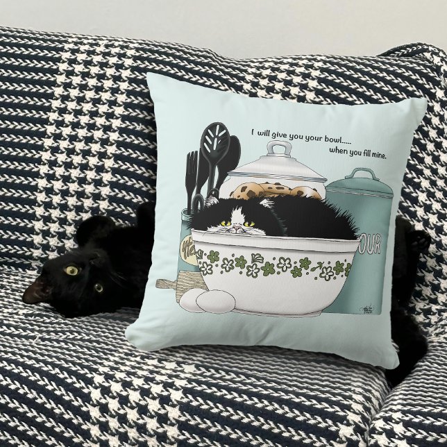 Pastry Chef Cat Blue  Cushion (Creator Uploaded)