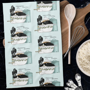 Pastry Chef Cat Tea Towel
