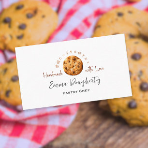 Pastry Chef Cookie Baker Chocolate Chip Watercolor Business Card