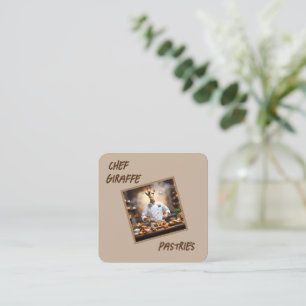Pastry Chef Giraffe: Reaching New Heights, Square Business Card