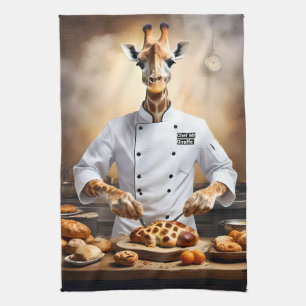 "Pastry Chef Giraffe: Reaching New Heights, Tea Towel