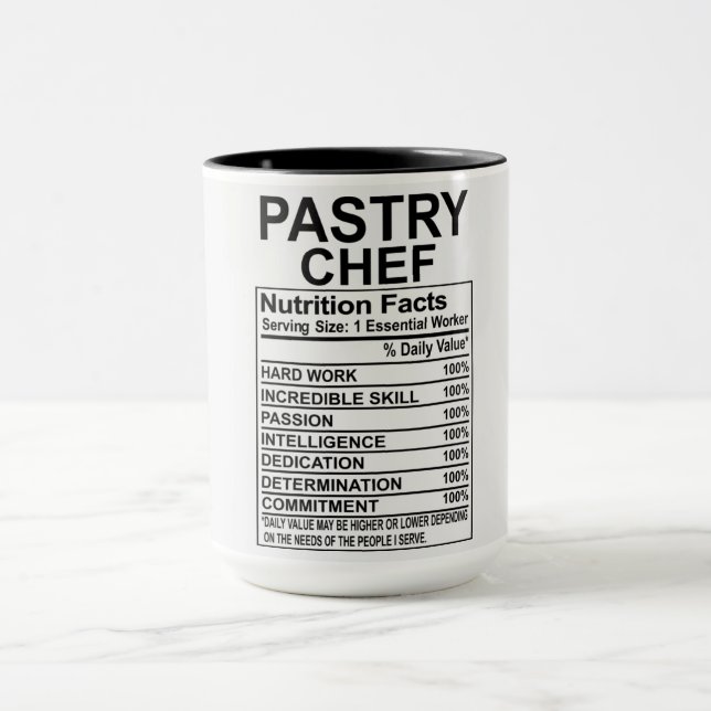 Pastry Chef Nutrition Facts Mug (Center)