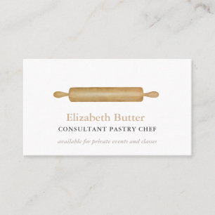 Pastry chef or private baking classes, rolling pin business card